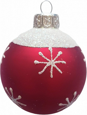 Куля Юріта 60 мм Сніжинки червоний