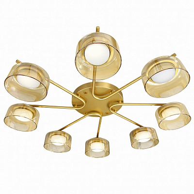 Люстра стельова LIGHT SET DUSHA MS228 8x12 Вт GX53 золото/бурштин