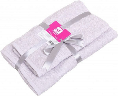 Набор полотенец 2 шт. бежево-белый UP! (Underprice) 