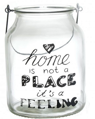 Свічник Home is not a place it's a feeling 16х16х21 см
