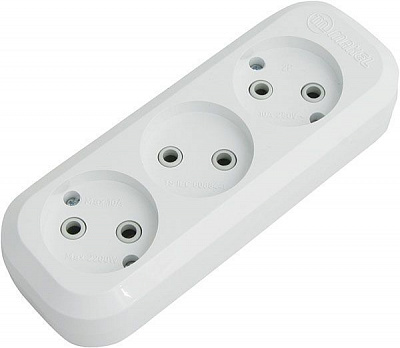 Колодка Makel без заземления 3 гн. белый MGP121 