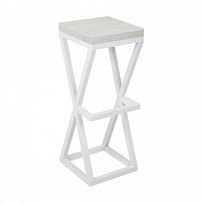 Табурет барный Бундук Аляска белый каркас 300х300х744 мм 