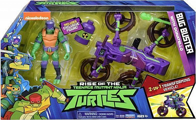 Фигурка TMNT Эволюция черепашек-ниндзя Донателло с мотоциклом 