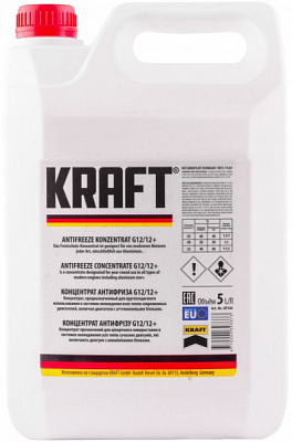 Антифриз Kraft G12/G12+ -35° 5л красный 