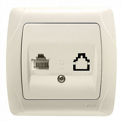 Розетка Viko телефонная кремовая