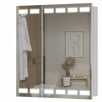 Зеркальный шкаф Aquarius Siena с LED-подсветкой 70 белый 