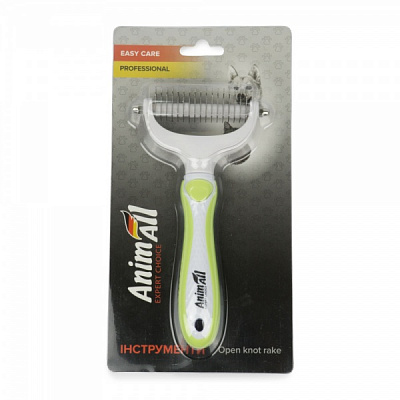 Грабли-колтунорез AnimAll Groom MG9712 белый с зеленым 2000981200381