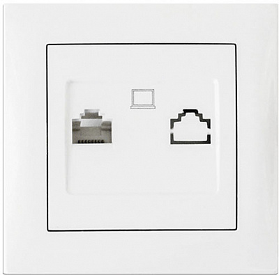 Розетка компьютерная Erste Triumph белый 9202-61,W