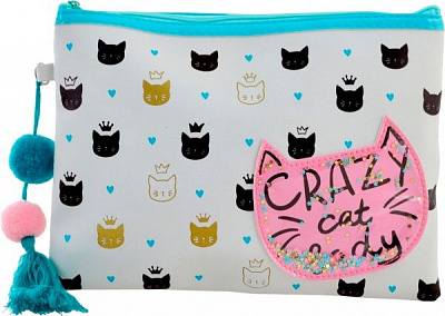 Пенал косметичка TP-13 Crazy Cat YES білий