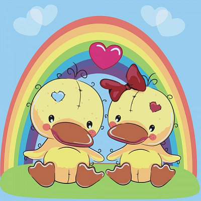 Розмальовка за номерами Strateg Каченята 30х30 см ES091