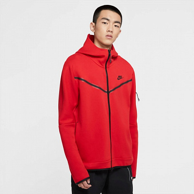 Джемпер Nike M NSW TCH FLC HOODIE FZ WR CU4489-657 р. M червоний