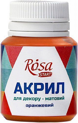 Краска акриловая Оранжевая матовая 20 мл Rosa Start