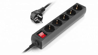 Фільтр-подовжувач Real-el RS-Protect M із заземленням 5 гн. чорний 1,8 м