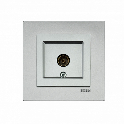 Механізм розетки TV прохідна без заземлення EXEN Karell IP20 срібло 290-001003-257