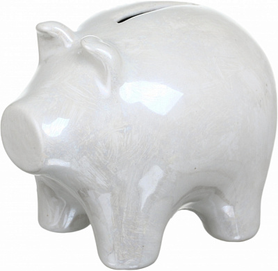 Копилка Eterna 2029 белая с сиянием 9x10x12,5 см