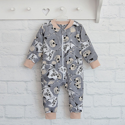 Ромпер-реглан унисекс Blanka Медвежонок р.86 серый 110173 