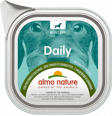 Консерва для собак для всех пород Almo Nature Daily Dog индейка и кабачок 100 г