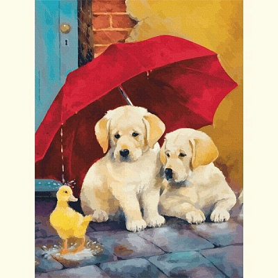 Холст на картоне с контуром Животные 8 30х40 см Rosa Start 