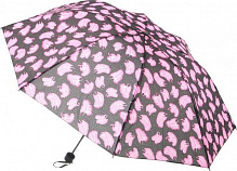 Зонт Перья, складной, полуавтомат розовый 