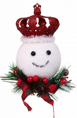 Шар новогодний с декором HF20H11 d 80 мм белый