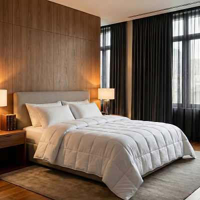 Ковдра бавовняна всесезонна SPOKIY Преміум якість 200x220 см ARCLOUD білий