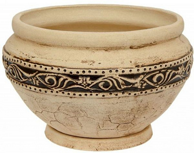 Кашпо керамічне Вавілон 35 л круглий 35л коричневий