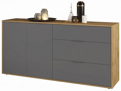 Комод SOKME 2Д/3Ш Нитро дуб вотан/серый 