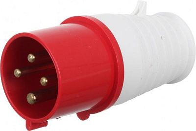 Вилка електрична силова із заземленням UP! (Underprice) 3p+PE (024) 380В 32А IP44 сірий