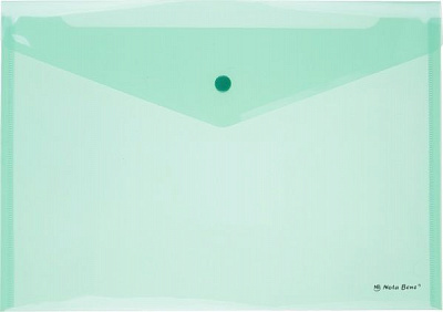 Папка-конверт А4 на кнопке зеленая Nota Bene