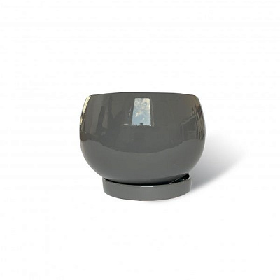 Горщик керамічний Резон Куля круглий 1л сірий