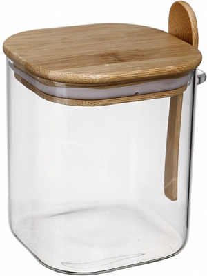 Ємність для зберігання з бамбуковою кришкою та ложкою 800 мл S&T