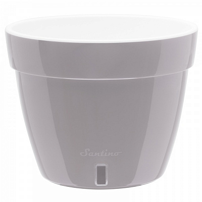 Вазон пластиковий Santino Асті круглий 1,4 л сірий (AST14GRY/WHT)