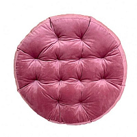 Подушка на стілець велюрова кругла моллі рожева