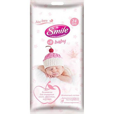 Детские влажные салфетки Smile New born 24 шт.