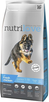 Корм NutriLove для цуценят курка і рис 3 кг