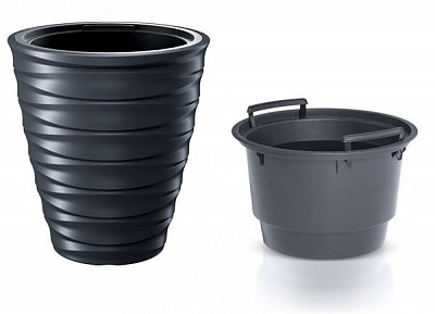 Горшок для цветов Prosperplast FREZE 400 мм круглый антрацит 