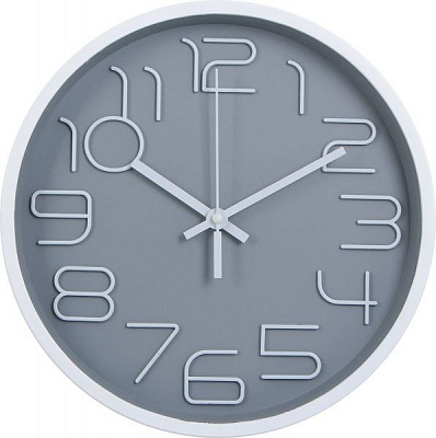 Годинник настінний Moment сірий із білими цифрами 30 см