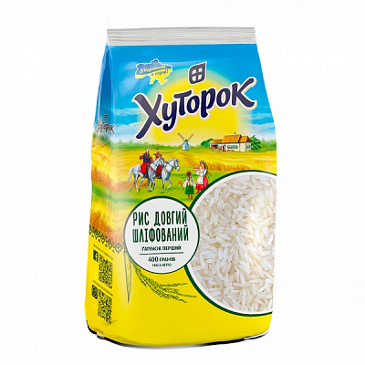 Рис ТМ Хуторок 400 г довгий шліфований