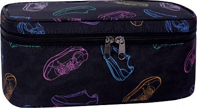 Косметичка Bagland 4 л. Кеды-2 черный с рисунком сублимация 172 (00710154) 