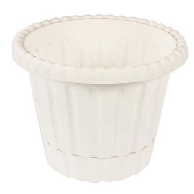 Горшок пластиковый OKT Tivoli 25 см с подставкой круглый (0852) белый 