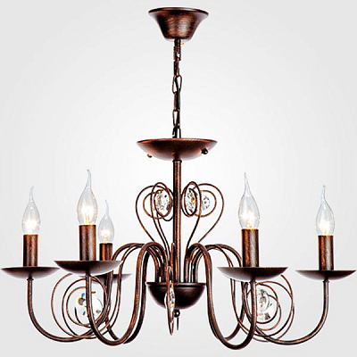 Люстра підвісна Strotskis Tomas 6x60 Вт E14 чорний/золото 60018/6