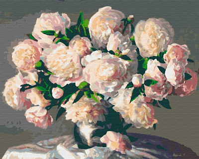 Картина за номерами Розкішні півонії 40x50 см Riviera Blanca