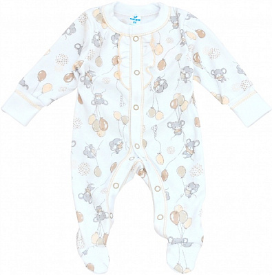 Комбинезон для девочки Minikin р.62 белый с рисунком 22020362 