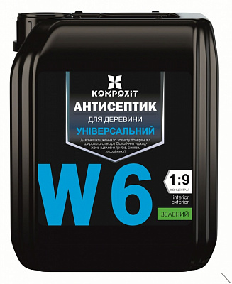 Антисептик Kompozit універсальний W6 (концентрат 1:9) зелений 1 л