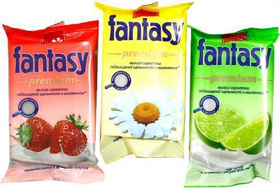 Серветка волога Fantasy аромат в асортименті 15 шт.