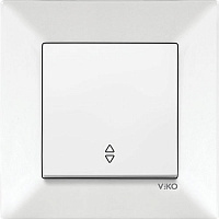 Выключатель проходной одноклавишный Viko Meridian без подсветки белый 90970004-WH