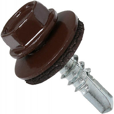 Саморіз покрівельний по металу 4,8x19 мм вага шоколад RAL 8017 RAL 8017M Expert Fix