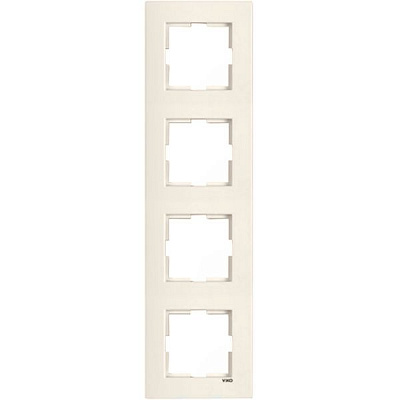 Рамка Viko Meridian четверная вертикальная кремовая
