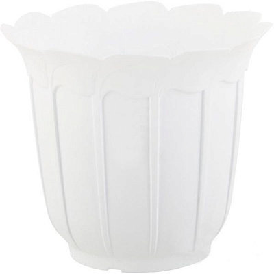 Горщик пластиковий Lamela Лаура круглий 7л білий (474)