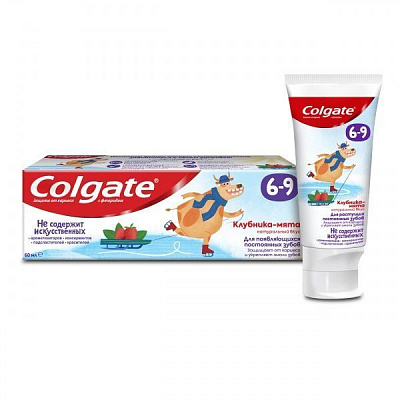 Дитяча зубна паста Colgate з фтором Полуниця-м'ята від 6 до 9 років 60 мл
